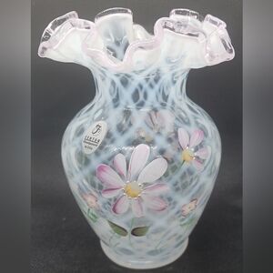 Fenton hand painted vase